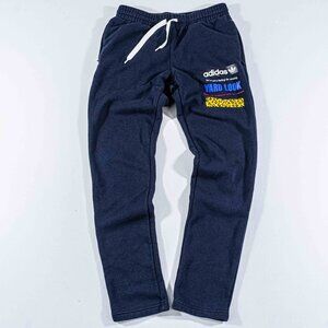 Adidas Yard Look Tapered Sweatpants Medium Navy Joggers Y2K Logo